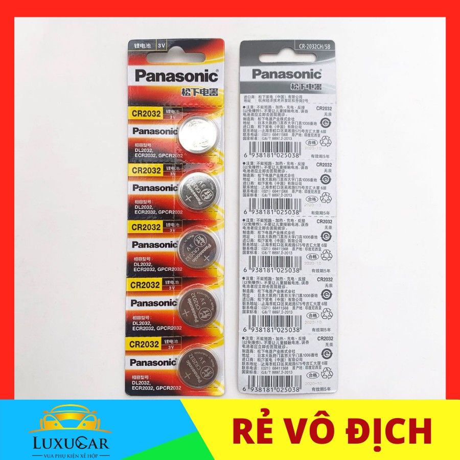 Pin khuy cúc áo, pin nút áo Panasonic CR2032, CR2025, CR2016, CR1632, CR1220, CR1620 3V Lithium Made in Indonesia