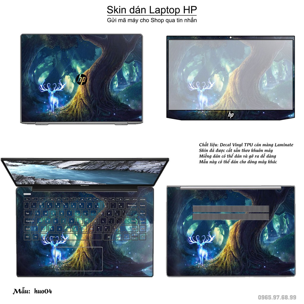 Skin dán Laptop HP in hình Con hươu (inbox mã máy cho Shop)