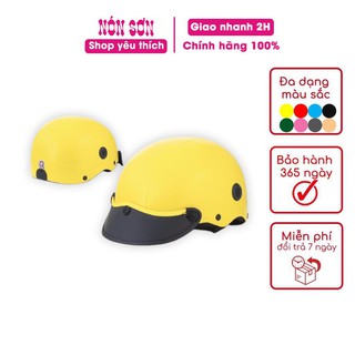 Mũ Nón Sơn bảo hiểm màu vàng hàng chuẩn chính hãng dáng nửa đầu chất liệu nhựa ABS cao cấp