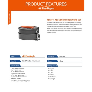 FIRE MAPLE - BỘ NỒI DÃ NGOẠI FEAST 4