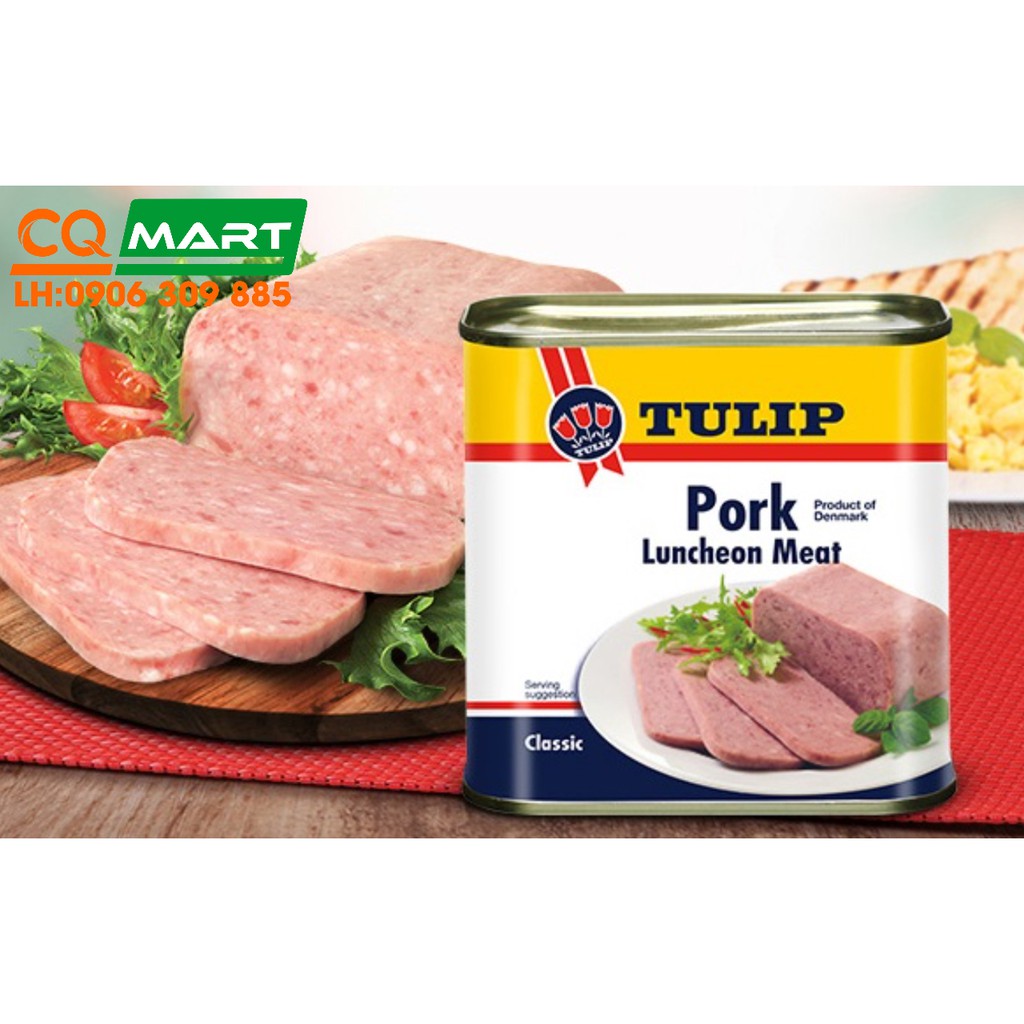 Thịt Heo Pork Luncheon Meat Ít Muối Tulip Hộp 340g