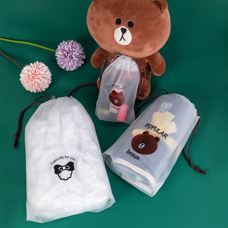 Túi Dây Rút Gấu Brown Du Lịch Đựng Giày Dép/ Quần Áo/ Vật Dụng Cá Nhân Đồ Lót Chống Nước Dễ Thương T8