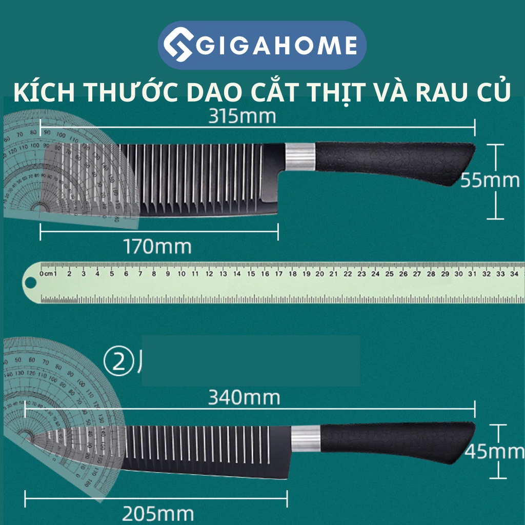 Bộ 6 Món Dao Nhà Bếp GIGAHOME Cao Cấp Thép Không Gỉ Siêu Chắc, Siêu Bền 8731