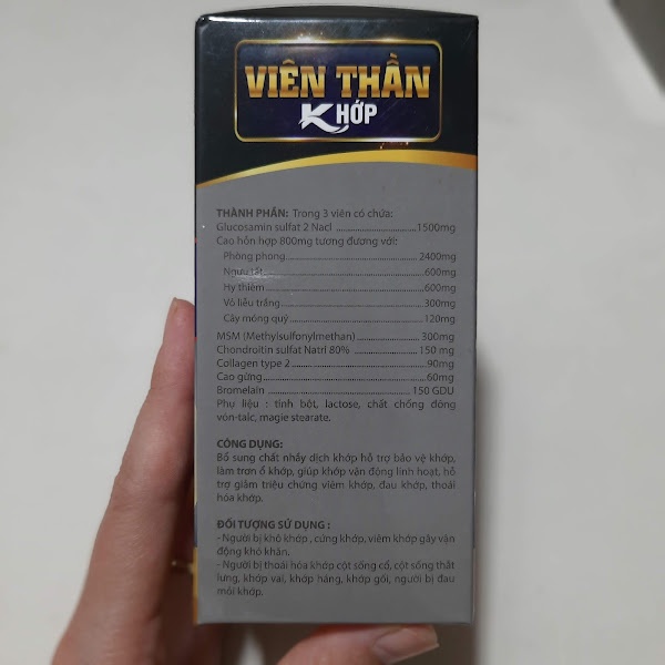 Viên Thần Khớp glucosamin 1500mg giảm đau khớp , đau lưng, nhức khớp gối, Hộp 60 viên