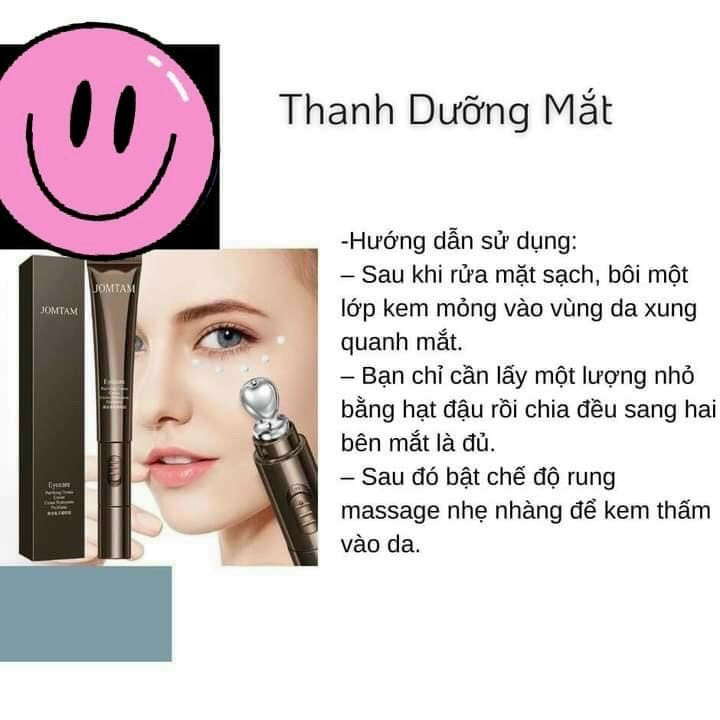 Kem Dưỡng Mắt Tích Hợp Máy Rung Massage JOMTAM Giảm Quầng Thâm Bọng Mắt M47 beauty