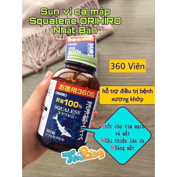 Viên Uống Sụn Vi Cá Mập Orihiro Squalene 360 viên Nhật Bản