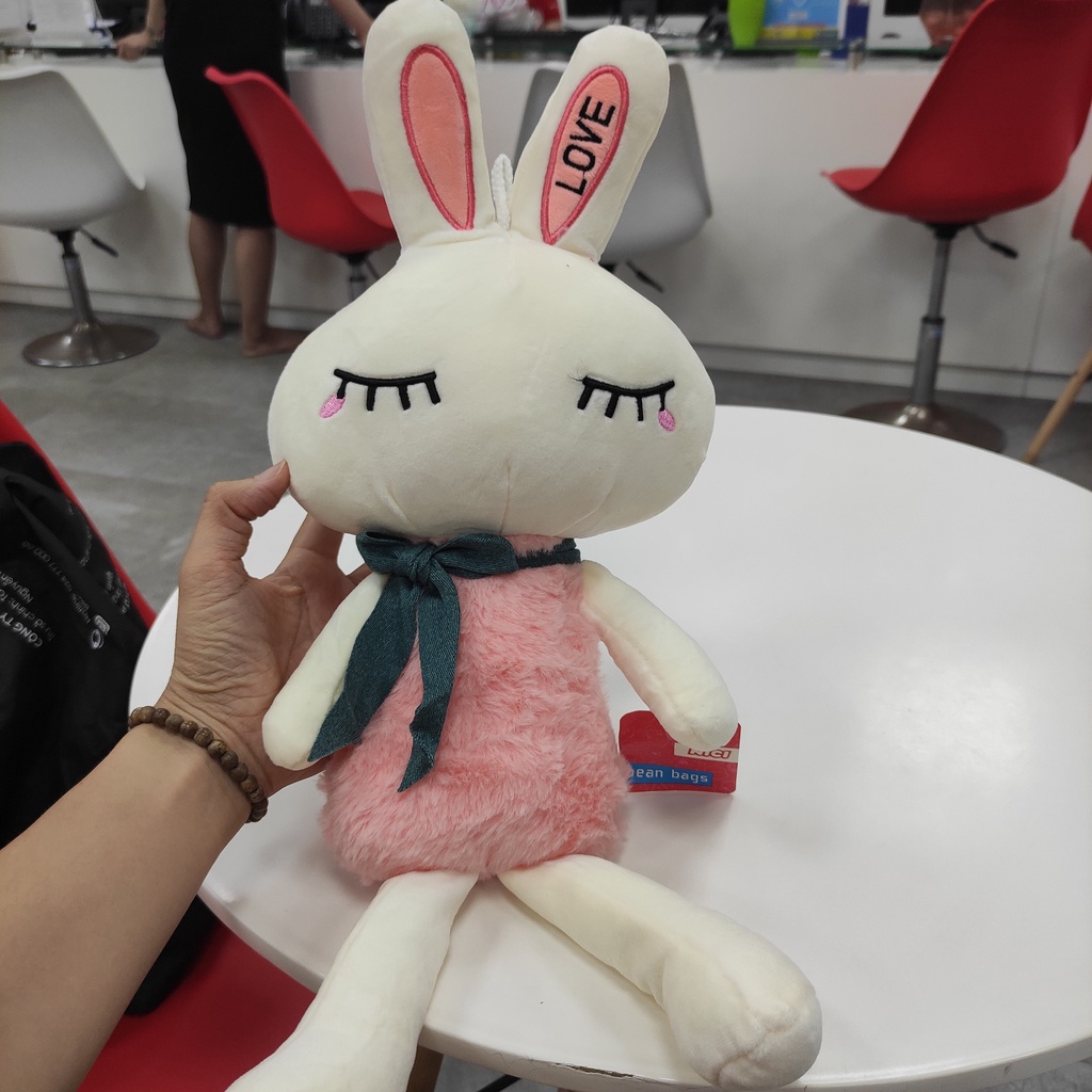 Gấu bông thỏ LOVE, thỏ bông cho bé to 50 cm 3 màu xinh xắn