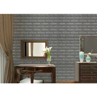 Decal xốp 3D dán tường giả gạch
