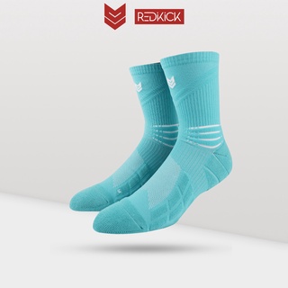 Tất thể thao R02 Redikick Xanh chống trượt thoáng khí có đệm chuyên dụng bóng rổ bóng đá chuyên nghiệp cao cổ nam n