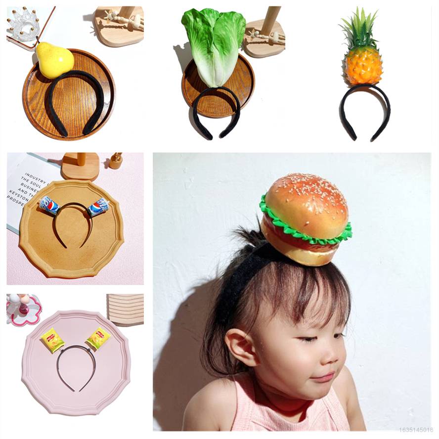 Băng đô hình đồ ăn phong cách Hàn Quốc sáng tạo làm phụ kiện chụp ảnh sinh nhật cho bé gái