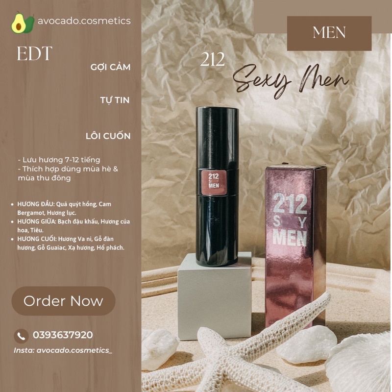 Nước Hoa Mini 20ml 𝟐𝟏𝟐 𝐒𝐞𝐱𝐲 𝐌𝐞𝐧