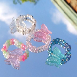 [nhẫn handmade] nhẫn hạt cườm bướm trúa siêu xinh😉😉