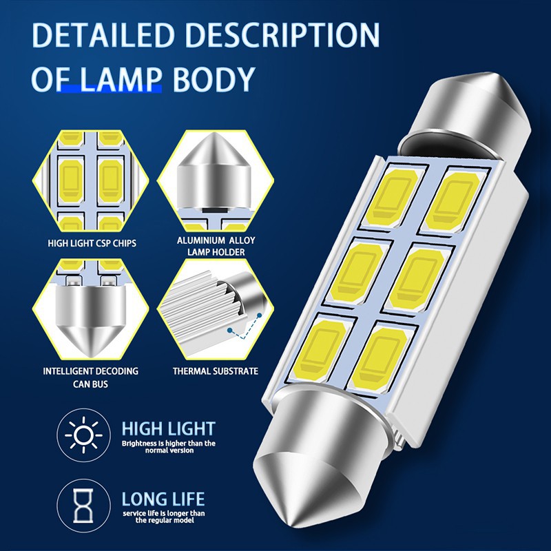 Đèn Led C5w Kevanly Smd 5630 Kích Thước 36mm / 39mm / 41mm Cho Xe Hơi