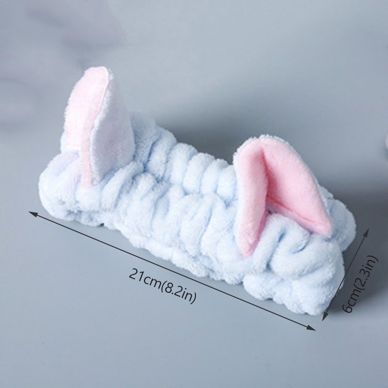 Băng đô kiểu tai mèo bằng vải san hô mềm mại co giãn dễ thương cho nữ