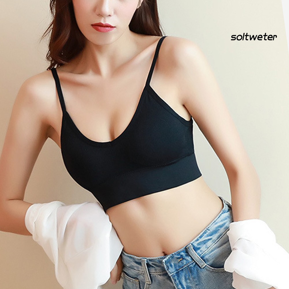 Áo Ngực Thể Thao Co Giãn Màu Trơn Cho Nữ