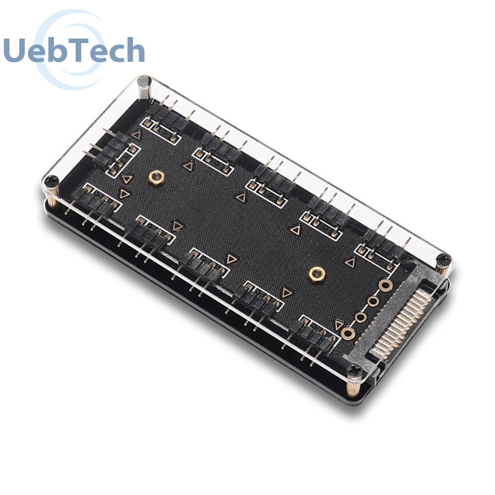 Bộ HUB chia 10 cổng quạt RGB 5V 3PIN ARGB nguồn SATA chuyên dụng cho máy tính để bàn