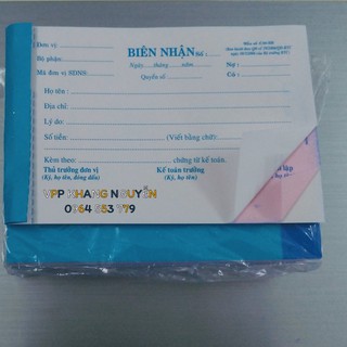 Biên Nhận 2 Liên Khổ Nhỏ 9x14cm 60 Tờ/quyển (Lốc 10 Quyển)