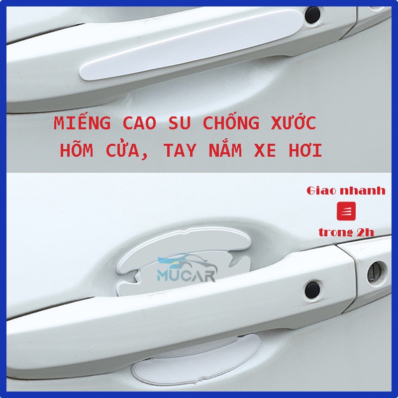 Bộ miếng cao su dán hõm cửa, tay nắm xe ô tô, xe hơi chống trầy xước sơn - Miếng dán chống xước hõm cửa tay nắm xe ô tô