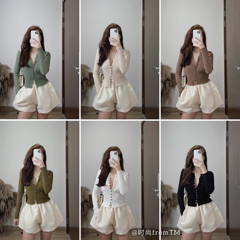 Áo khoác len nữ đóng nhiều cúc mẫu hot nhất 2021, thời trang , cá tính dáng ôm crotop trẻ trung năng động