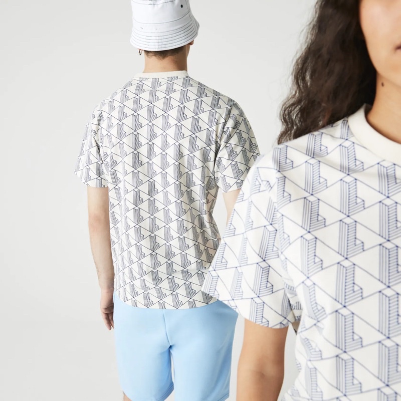 Áo Unisex Lacoste Monogram Print Cotton T-shirt