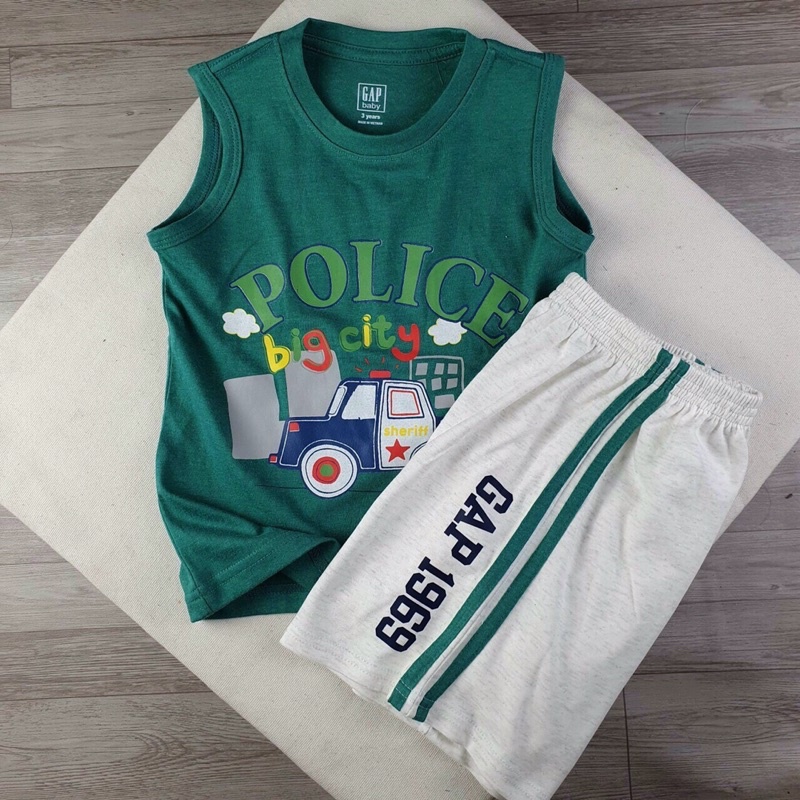 Bộ ba lỗ bé trai Gap size nhí VNXK 100% chất cotton