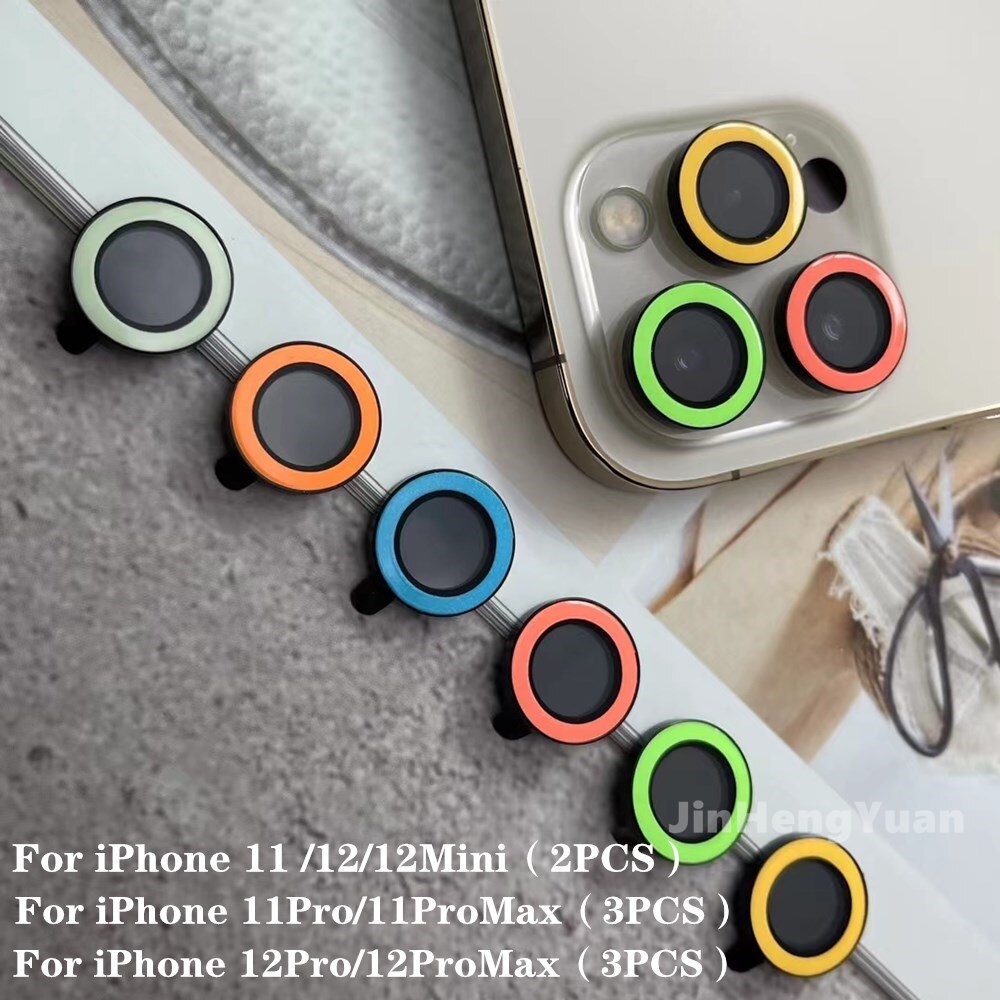 Miếng dán bảo vệ camera thích hợp cho iphone 12 11 pro max hd + khung kim loại 12mini