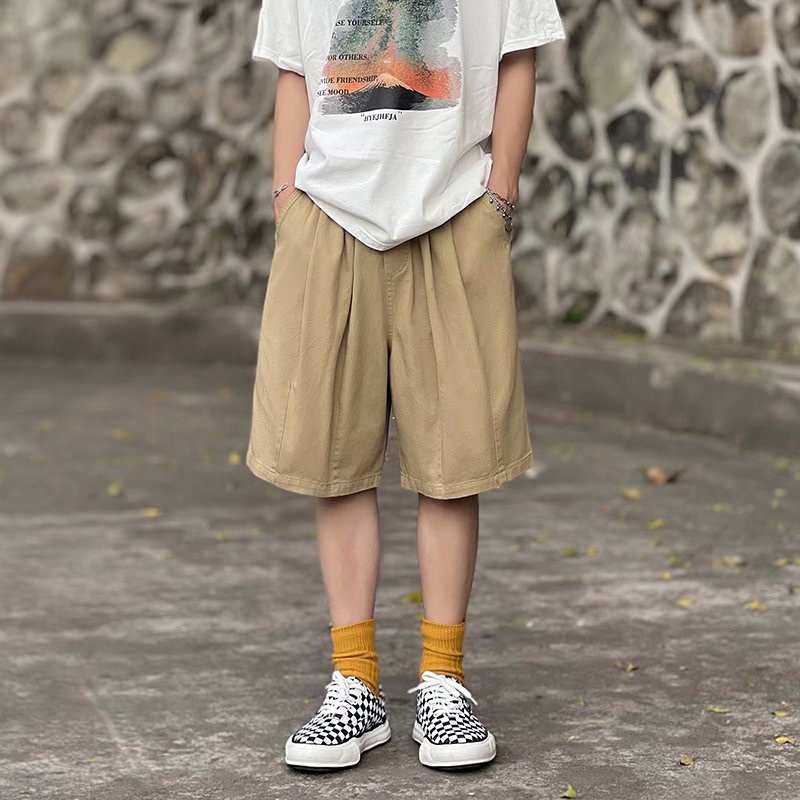 【M-4XL】Quần ngắn ống rộng Có Túi Lớn Phong Cách Hip Hop Xu Hướng Đường Phố Chống Mài Mòn Thời Trang Mùa Hè Cho Nam