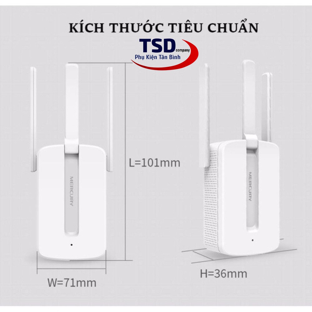 Kích Sóng Wifi Mercury MW310RE 3 Anten 300Mbps Chính Hãng