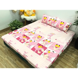 Bộ ga gối cottong poly 3 món - báo hồng