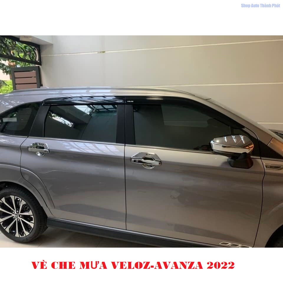 Vè Che Mưa Toyota Veloz, Avanza 2022 Nhựa Đen Cao Cấp Có Sẵn Băng Dính 3M Lắp Đặt Dễ Dàng (Đủ Bộ 4 Chi tiết)