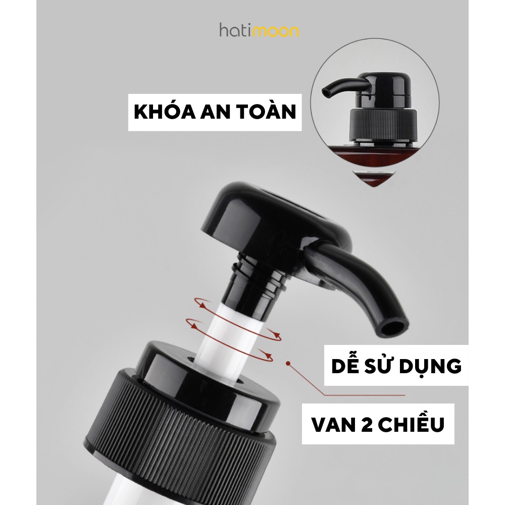 Bình chiết mỹ phẩm, chai chiết dầu gội du lịch dạng vòi ấn Hatimoon H0021