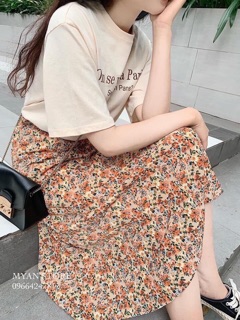 Áo Phông Nữ Kèm Chân Váy Hoa Maxi Cực đẹp ❤️freeship ❤️ảnh thật clip