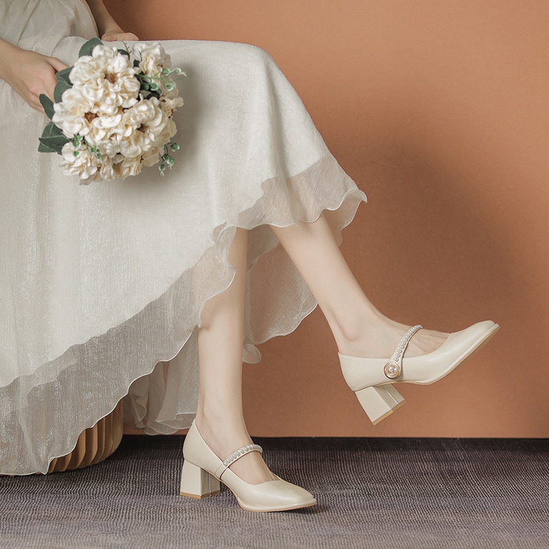 Giày Cao Gót Nữ Mũi Vuông Thời Trang Phong Cách