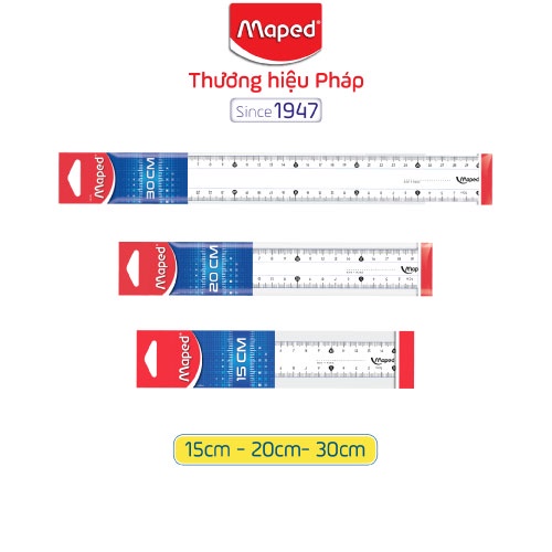 MAPED - Thước cứng Essential 15-20-30 cm [Chính hãng]