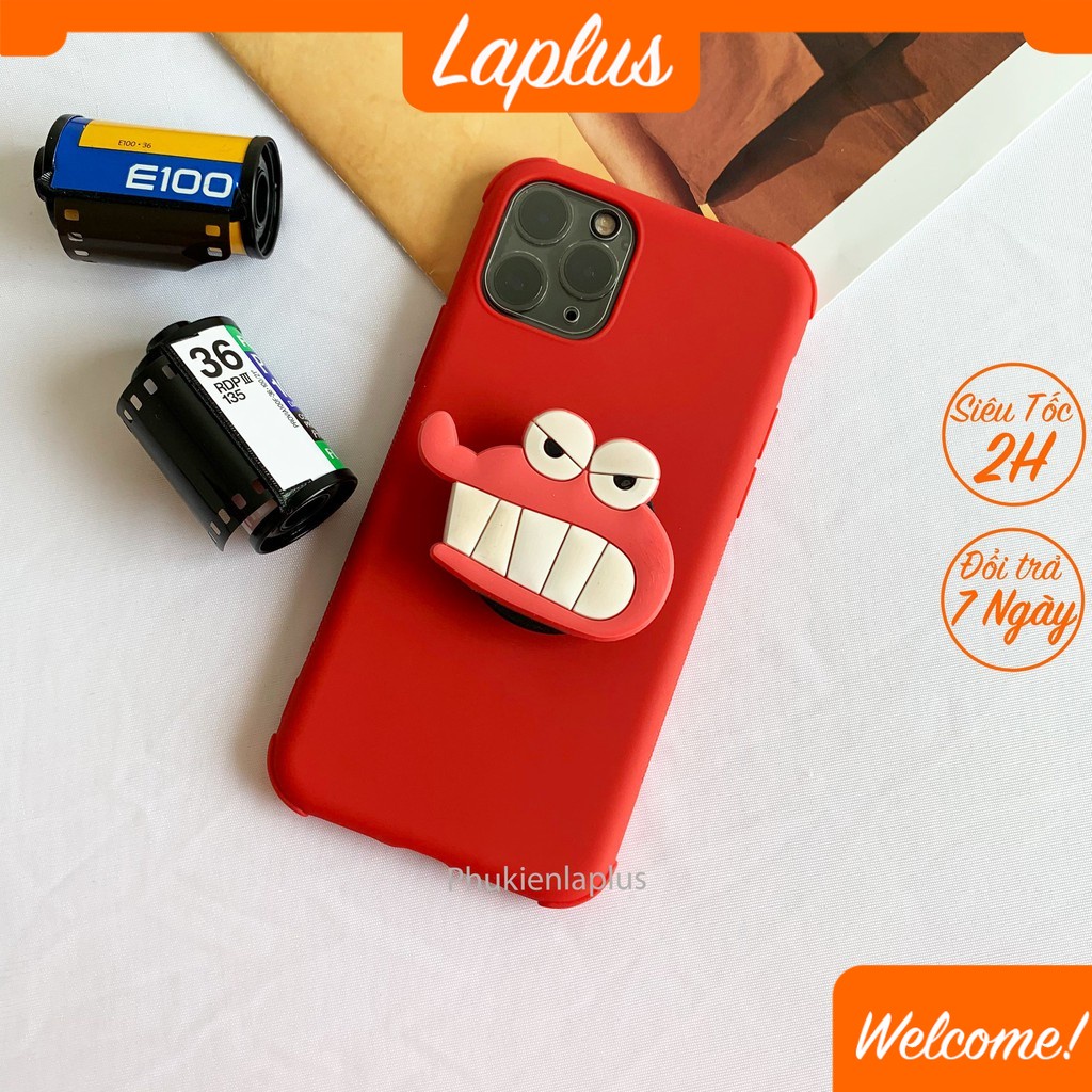 Ốp Iphone chống bẩn nhựa dẻo nhám có giá đỡ / ring màu đỏ dành cho Ip 11 / 11 Pro / 11 Promax / 12 / 12 Pro / 12 Promax
