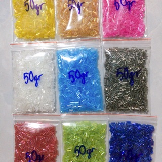 HẠT CƯỜM ỐNG NHIỀU MÀU KHOẢNG 50GR