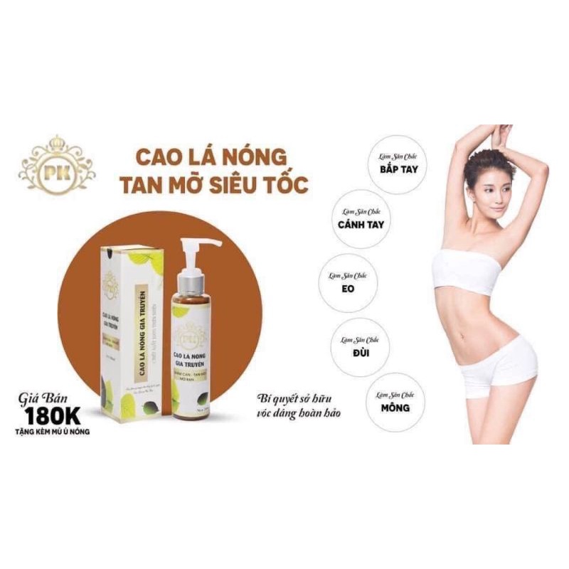 SỈ 3 CHAI Cao Lá Nóng Gia Truyền PK - Tặng Kèm Màng Bọc PE Ủ Nóng