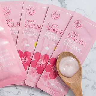 Mặt nạ ngủ dưỡng da Laikou Sakura tinh chất hoa anh đào ( 1 bịch lớn 15 gói )