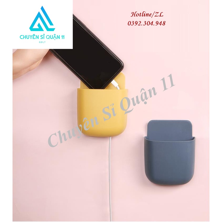 Hộp treo sạc điện thoại, kệ treo remote, đồ dùng  dán tường đa năng tiện lợi giúp không gian đẹp mắt GD462-hoptreosac