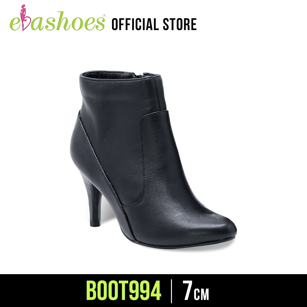 [Mã FASHIONMALLT4 giảm 15% đơn 150k] Boot Cao Gót Mũi Nhọn Da Bò 7cm Evashoes - Boot994 (Màu Đen)