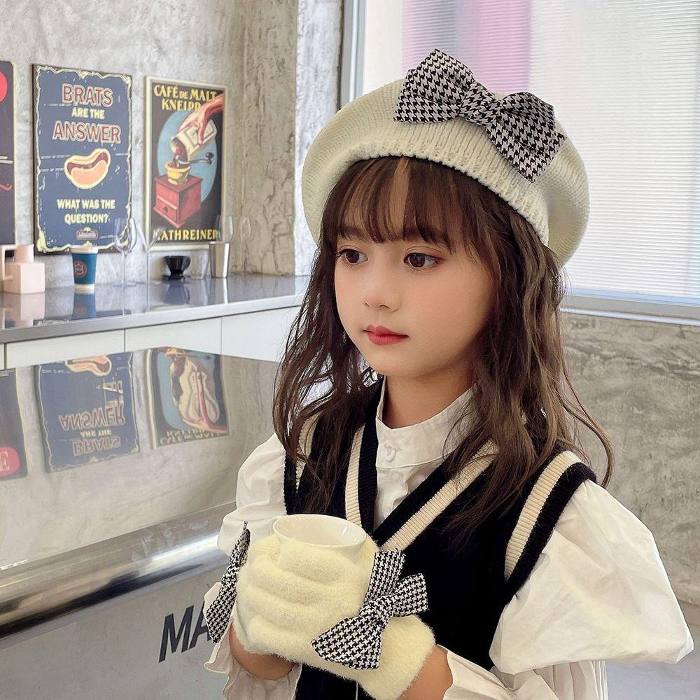 Mũ Nồi Dệt Kim Màu Sắc Trơn Phong Cách Hàn Quốc Cho Bé Gái