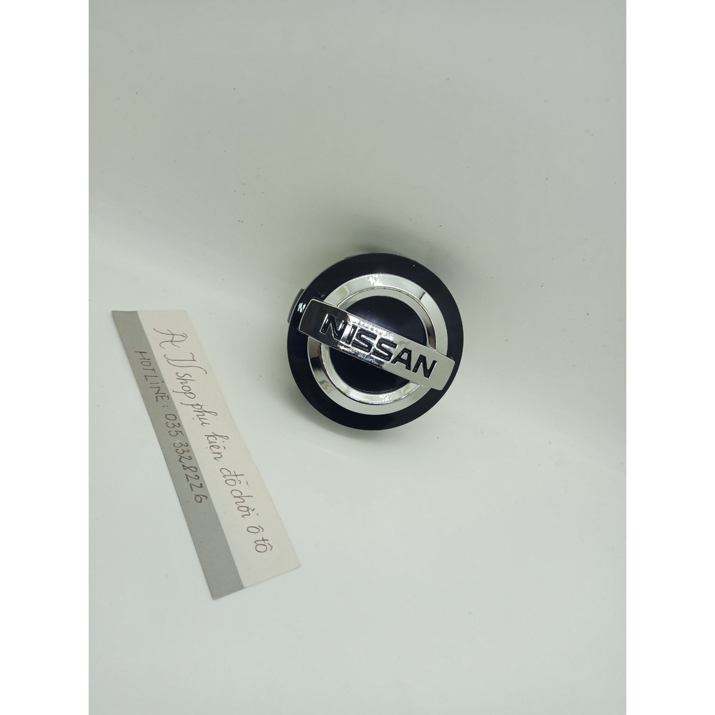 01 Logo chụp mâm, ốp lazang bánh xe ô tô Nissan đường kính 60mm - Chất liệu: Nhựa ABS