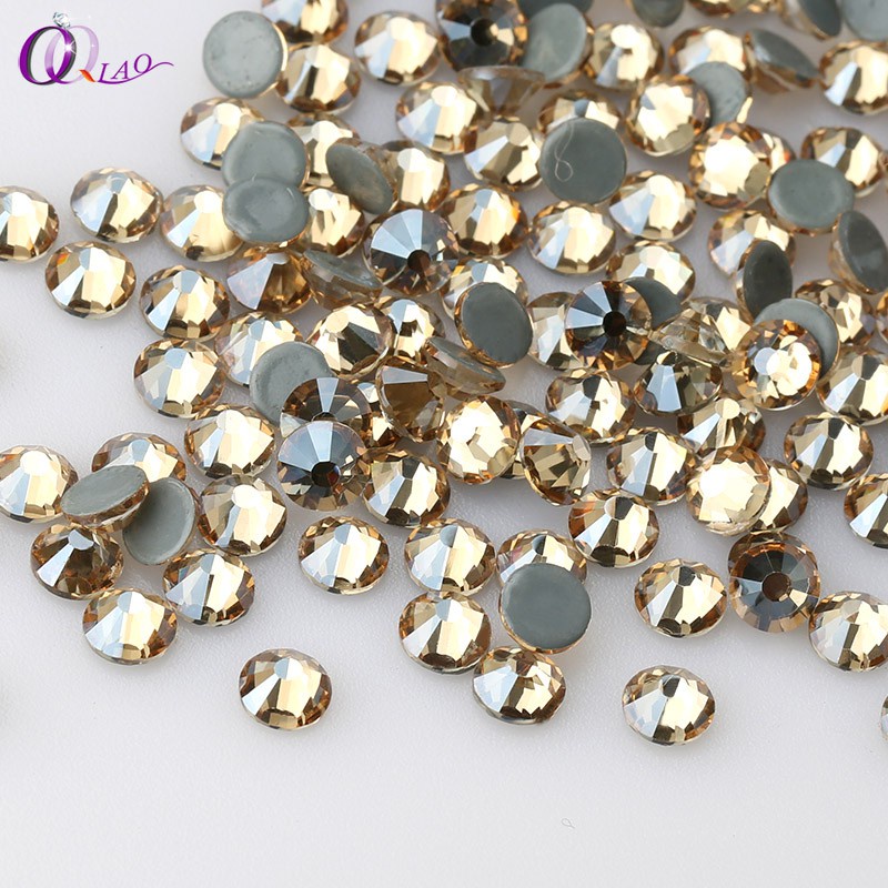 Hạt Đá Thủy Tinh QIAO SS6-SS20 GSHA AB / Gold Shadow Dùng Trang Trí