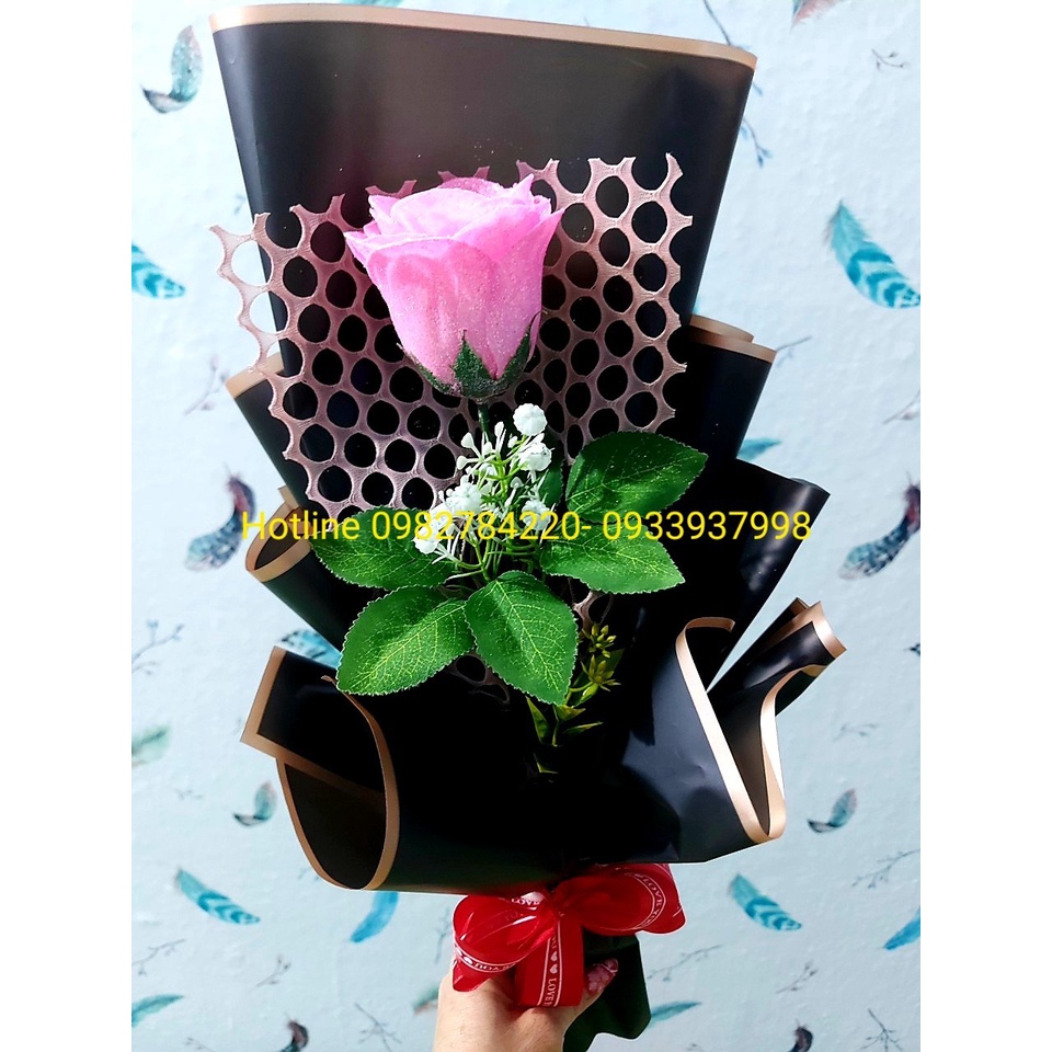Bó hoa sáp 1 bông Linh Xù Shop HS04 quà lưu niệm, kỷ niệm, sinh nhật, quà tặng mẹ