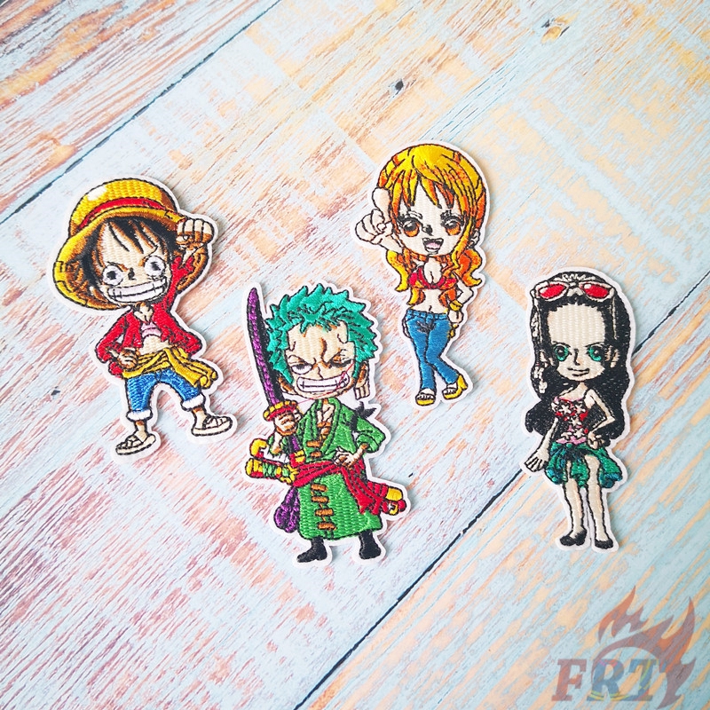 ☠ Miếng Vá Hóa Trang Nhân Vật Hoạt Hình One Piece ☠ 1 Miếng Vá Ủi Quần Áo Hình Huy Hiệu Size S-4