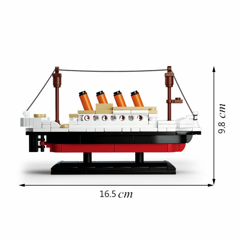 194PCS Tàu Mô Hình Nhỏ Khối Xây Dựng Viên Gạch Vi Hạt Trẻ Em Đồ Chơi Giáo Dục Quà Tặng Sinh Nhật Cho Trẻ Em