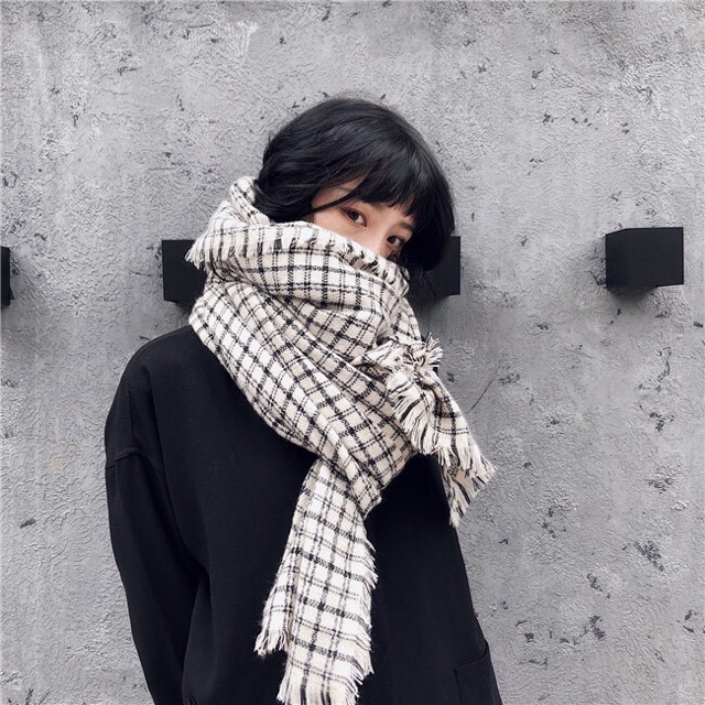 [HÀNG CÓ SẴN] Khăn K3- Khăn quàng cổ kẻ caro nam nữ unisex mùa đông Hàn Quốc