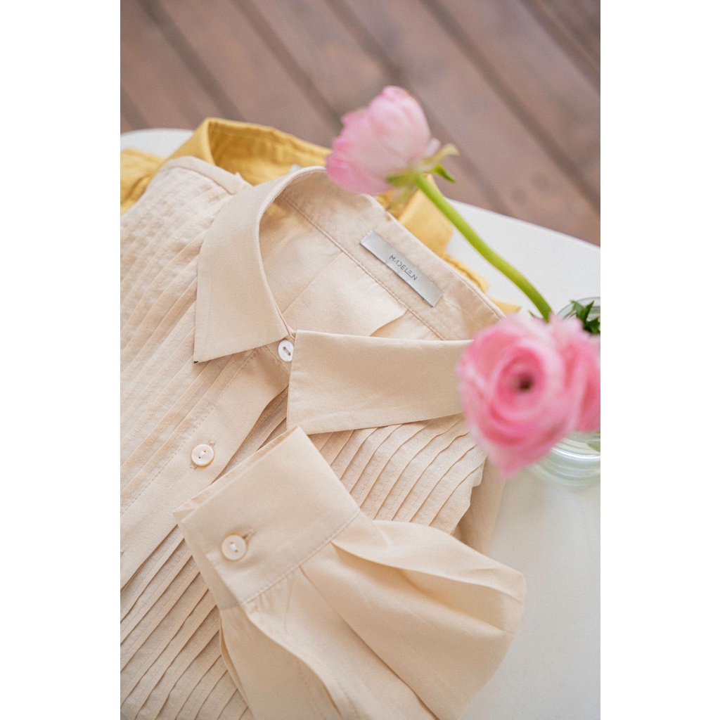 Áo sơ mi nữ dài tay MADELEN trần li nhiều màu | BigBuy360 - bigbuy360.vn