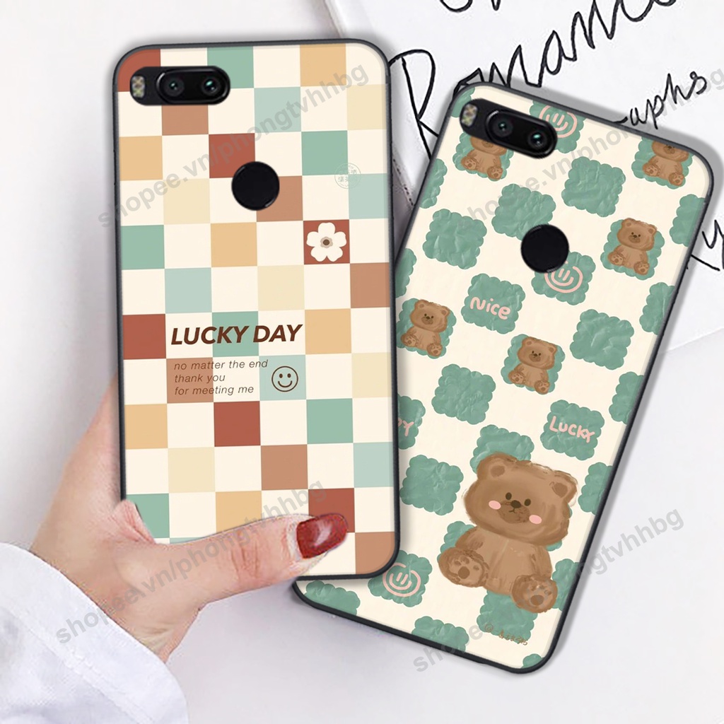 Ốp lưng Xiaomi Mi A1 / MI 5X in mẫu gấu bo viền , smile mặt cười cực cute đẹp