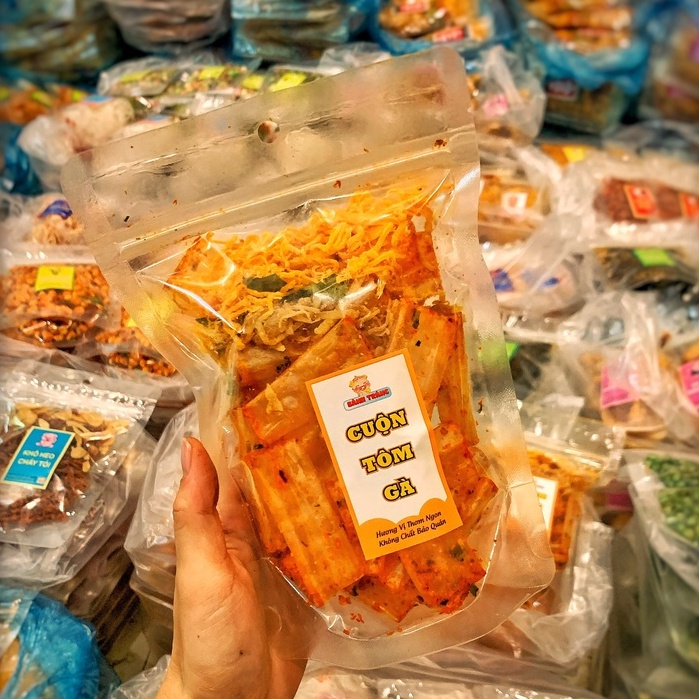 Bánh Tráng Cuộn Tôm Gà PIKA SNACK tóp tép lôi cuốn _Đồ Ăn Vặt Hà Nội_ BTCTOMGA